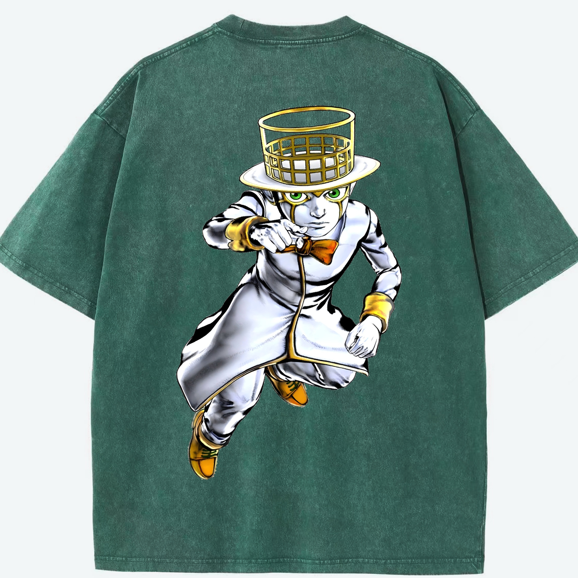 （画像用） ジョジョの奇妙な冒険 岸辺 露伴（きしべ ろはん） JoJo's Bizarre Adventure Rohan Kishibe 綿100% ヴィンテージ風 半袖Tシャツ（背面プリント）